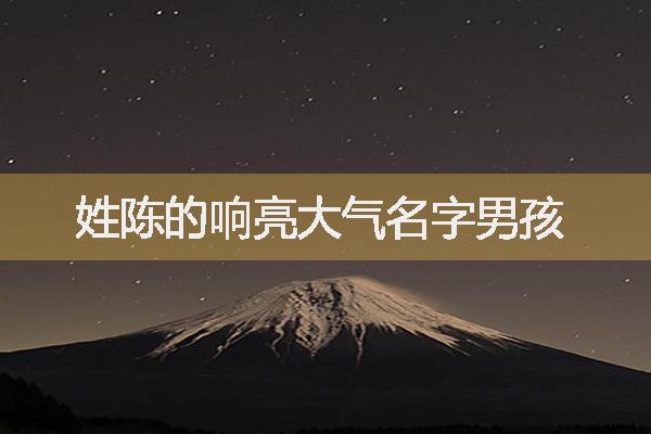 姓陈的响亮大气名字男孩