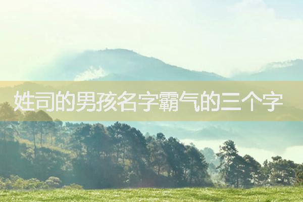 姓司的男孩名字霸气的三个字