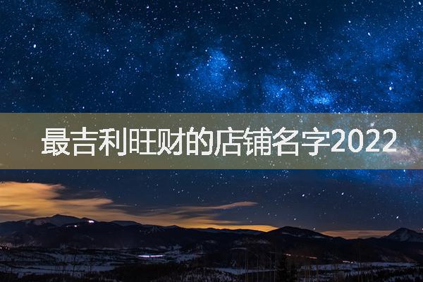 最吉利旺财的店铺名字2022